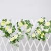 3Pcs 2.2m Artificial Rose Vine Simulation Flower Rattan Branch Decoration for Wall Door Mirror Hanging Romantic Rustic Farmhouse