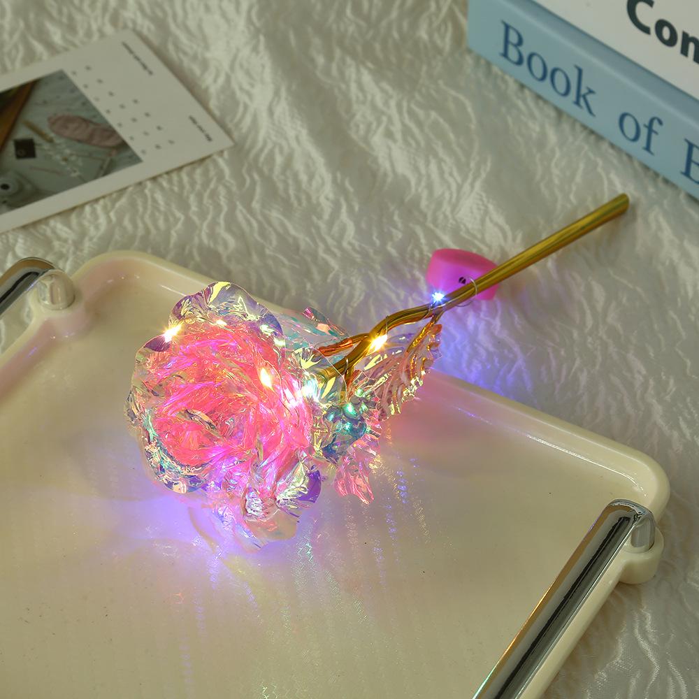 Valentine's Day Gold Foil Heart Rose Lamp - Creative Ornamental Gift