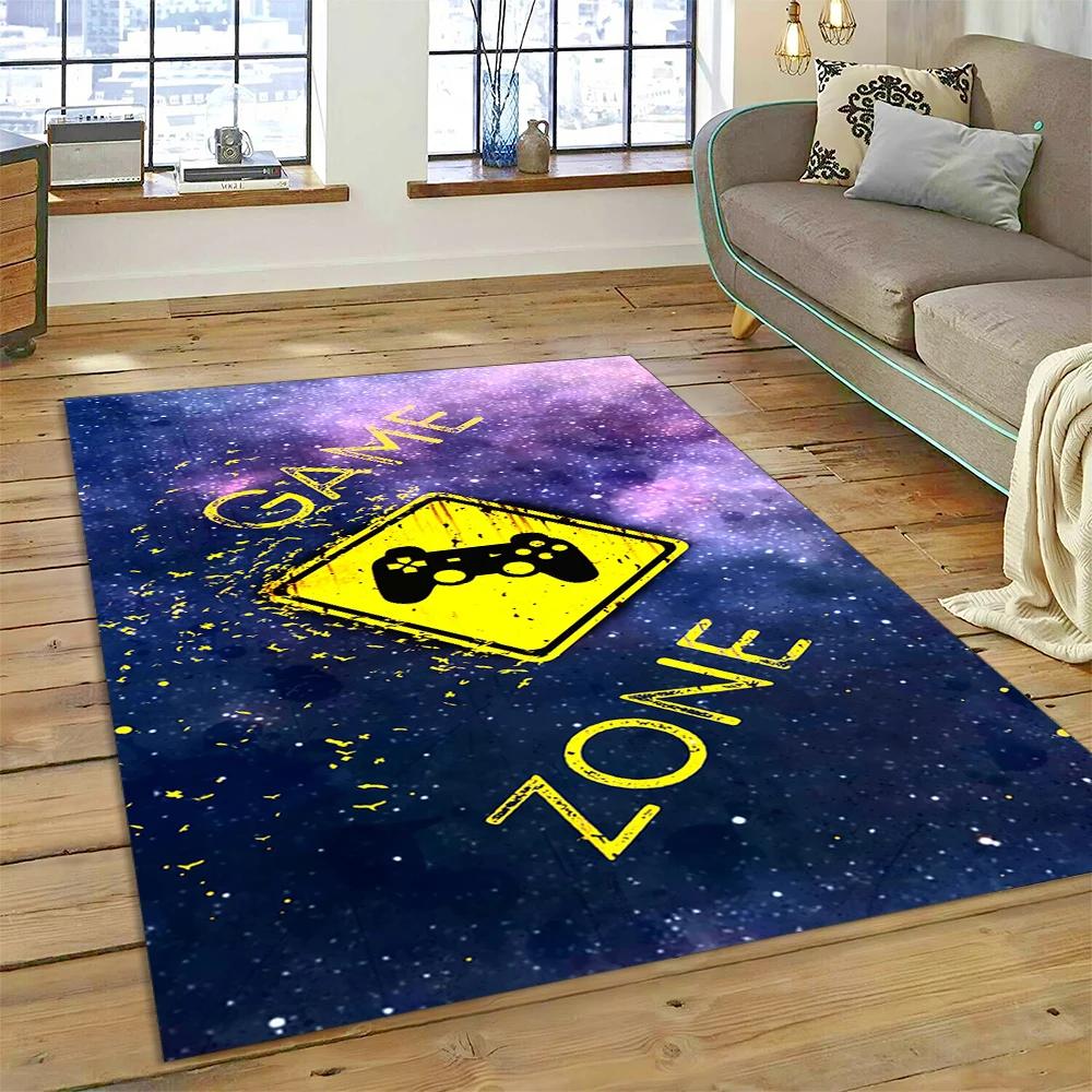 3D Gamer Game Gamepad Cartoon Carpet Rug for Home Living Room Bedroom Sofa Doormat Decor,Child Play Area Rug Non-slip Floor Mat