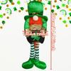 St. Patrick's Day Long-Legged Gnome Doll with Four-Leaf Clover - Green Ornament for Home Decor
