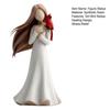 Figure Statue Girl Red Bird Decorative Figurine Smooth Texture Healing Aesthetic Design Home Desktop Ornament