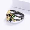 Retro Two-Tone Leaf and Fruit Ring - European & American Inspired Dark Luxury Jewelry