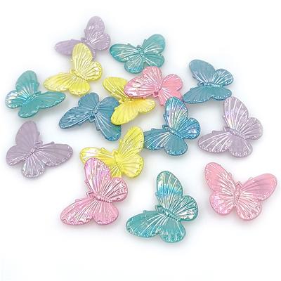 DIY Material Bracelet Making 10pcs Beads Handmade Acrylic Butterfly AB Dazzle Earrings Necklace Solid Color Fashion Jewelry Accessories