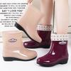 rain shoes women's cotton short tube medium tube warm velvet women's water shoes non-slip girls water boots rain boots women