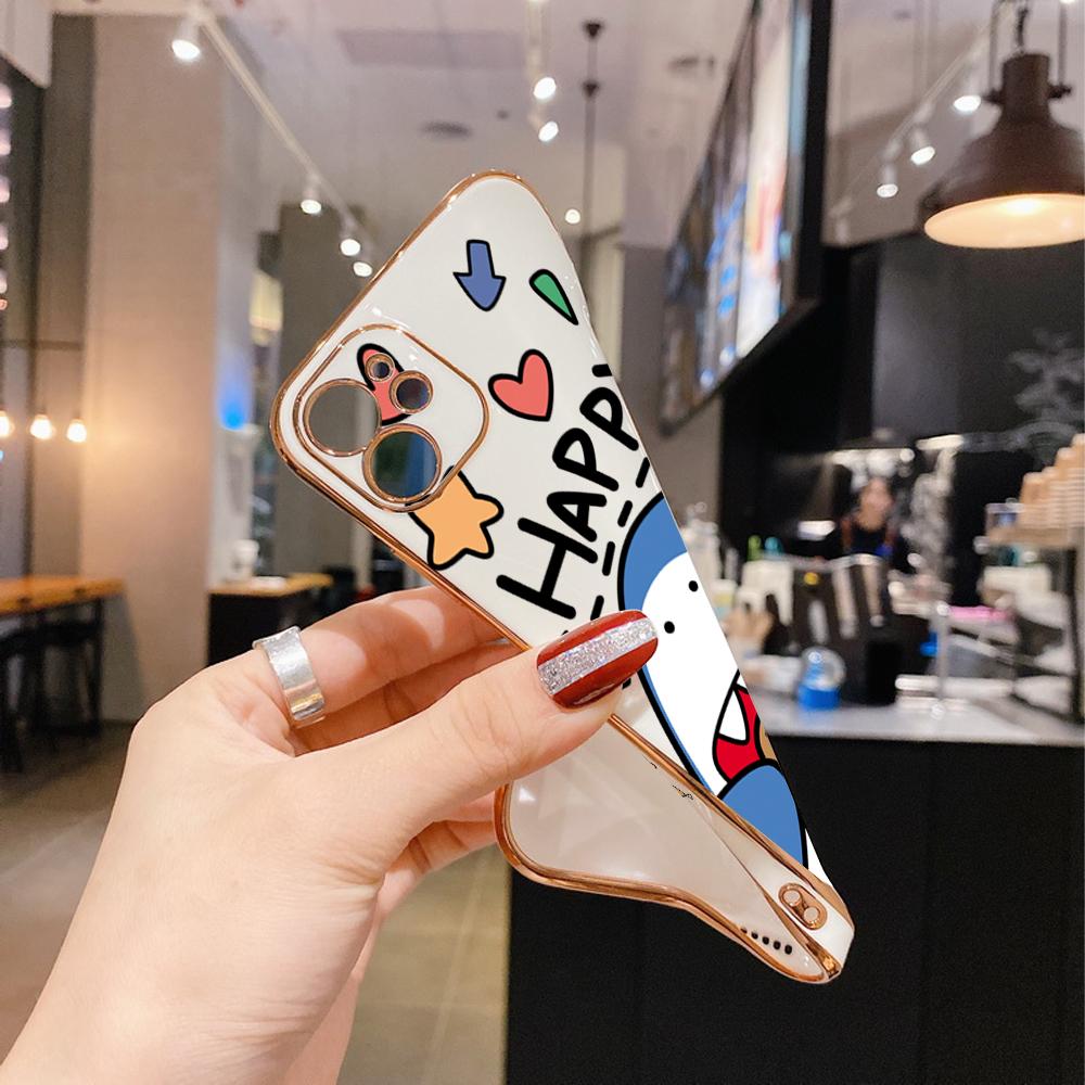 Colorful Printing Patterns Square Edge Pattern Casing Plated Phone Shell Luxury Plating Soft Phone Case for iPhone Motorola Moto OnePlus Samsung