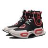 Li Ning Reburn Slip Resistant And Abrasion Resistant Coverage High top Sports Casual Shoes Mens Black Red AGBN054-1