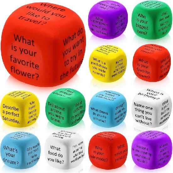 Hanaive 12 Кубиков для изучения разговора Социально-эмоциональное обучение Семейная игра в кости Логопедия для детей Учитель Семья Класс Foam