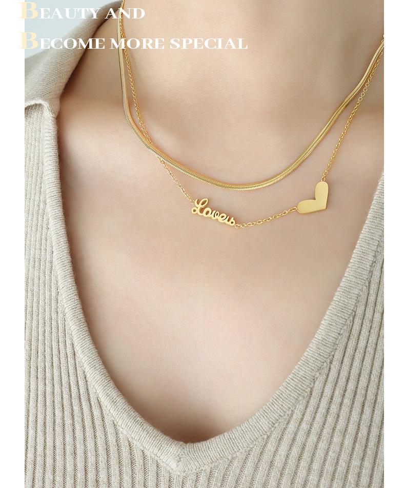 European Double Layer Heart Necklace for Women - Trendy Spicy Girl Clavicle Chain