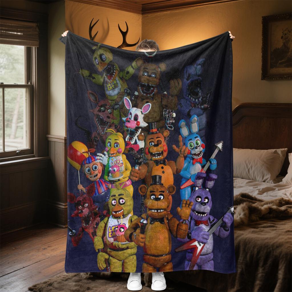 Five Nights Freddy's Characters Soft Comfortable All Seasons Blanket Sofa Office Naps Blanket Outdoor Travel Throw Perfect Gift