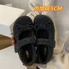 French Xiaoxiangfeng Bow Versatile Hair Single Shoes 2025 Autumn New Inner Height Increase Shallow Mouth Round Head Mary Jane Shoes