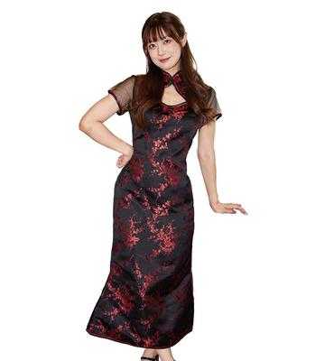 Brightlara Women's Long Cheongsam Dress, Halloween Costume, cos073-RB-M