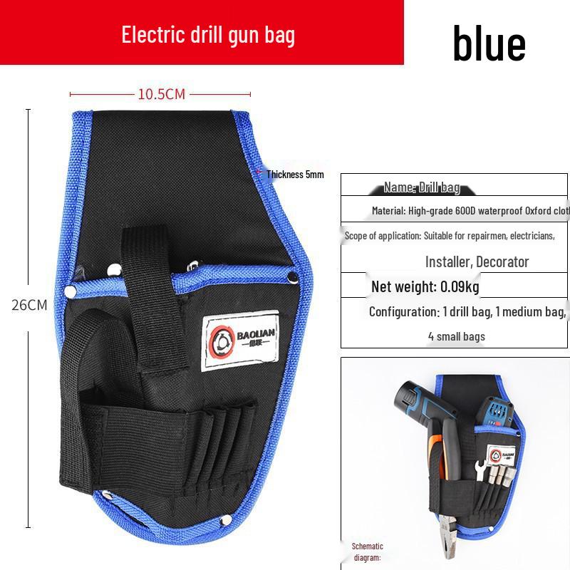 Canvas Multifunction Electrician Waist Tool Bag with Oxford Cloth