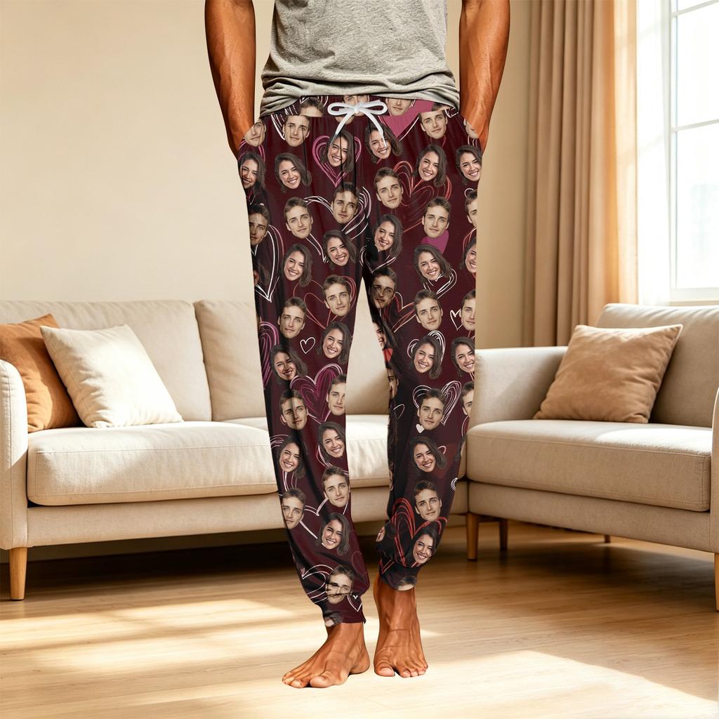 Men's Pajama Pants with Pockets, Valentine's Day Gift