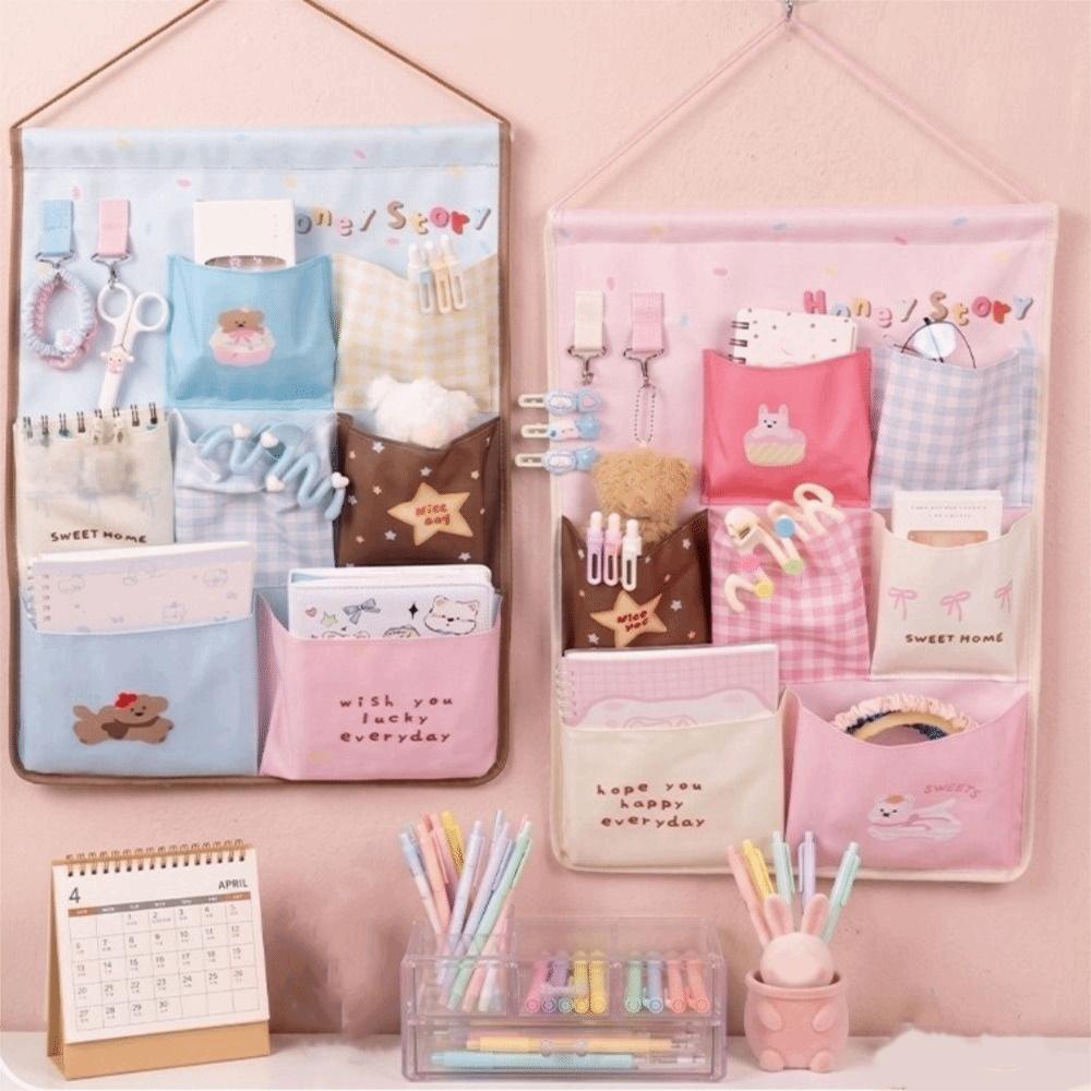 Large Capacity Wall Hanging Storage Bag 4/7 Pockets Socks Storage Bags Sundries Storage Bag Office