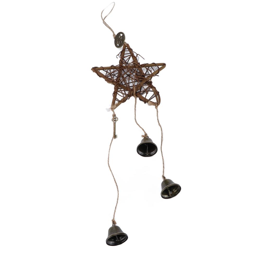 Rattan Wind Chimes Wall Hanging Decoration Vine Rope Wind Bell for Home Wall WeddingsFive Pointed