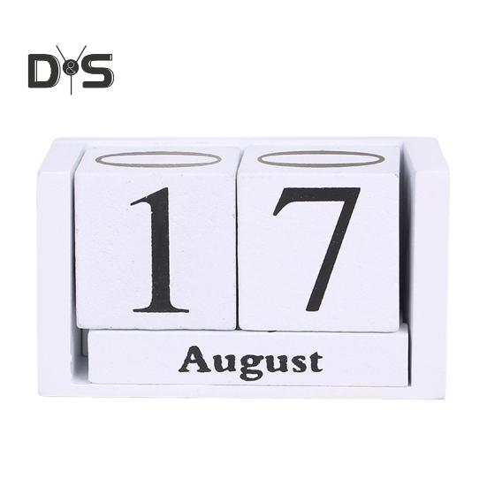 

Деревянные блоки настольный календарь месяц дата дисплей многоразовый фермерский деревенский цельный деревянный вечный календарь домашний офис настольное украшение