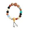 18 Bead Wooden Prayer Bracelet Handmade Buddhist Mala Meditation Spiritual Practice Unisex Retro Style
