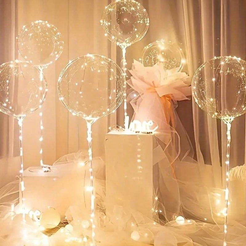 10-Piece Transparent Bobo Ball String Lights - 20-Hour Cool/Warm White LED Balloons with USB/Battery Power, for Magical Wedding