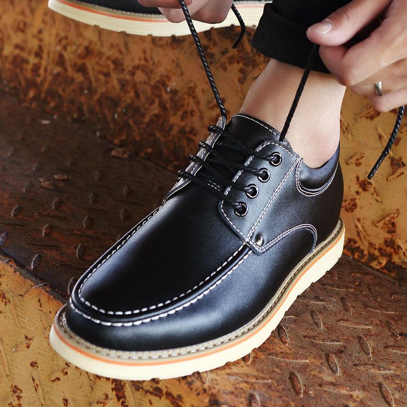 FashionFashion Male Classic Boat Shoes Internal elevation Leather Mens Outdoor Shoes Men lace up oxfords Dress Lace-Up Simple Men shoes