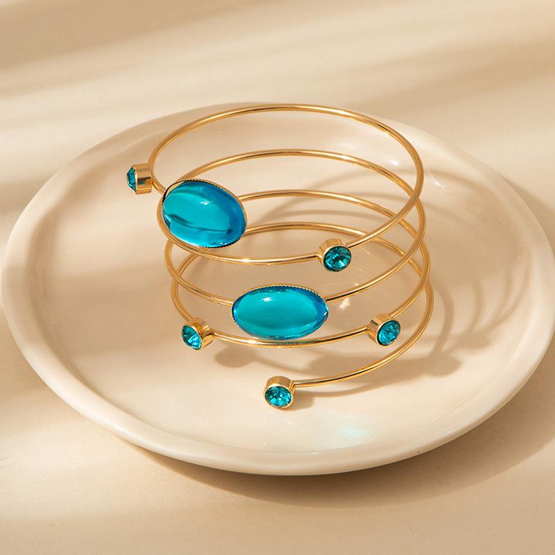 Exaggerated Metal Wind Arm Ring Trendy Fashion Flower Leaf Bracelet Women'S Diamond Retractable Arm Bracelet High-End Bracelet