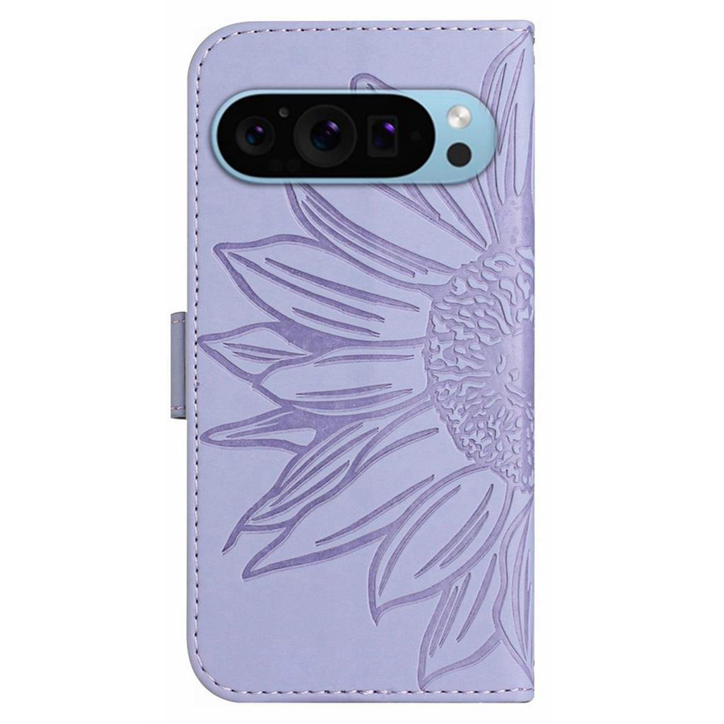 HT04 For Google Pixel 9/Pixel 9 Pro Case Sunflower Leather Phone Cover with Wallet Stand