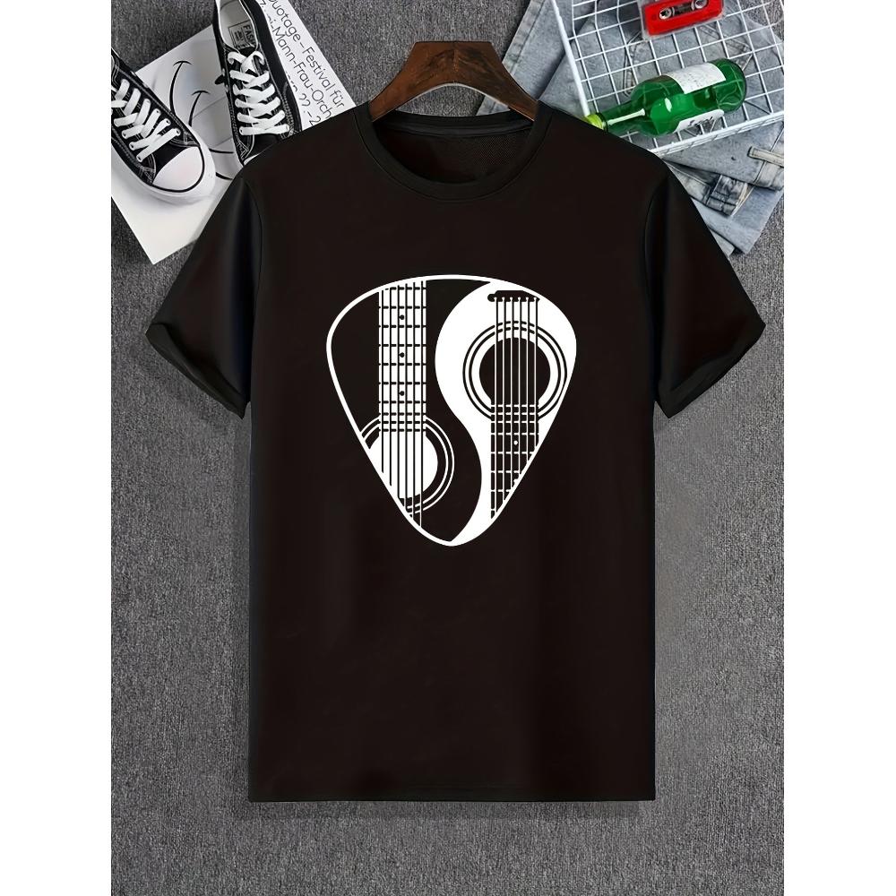 

Yin-Yang Guitar T-Shirt,Soft Breathable & Fade-Resistant, Classic Fit for Daily Casual Wear XXL белый