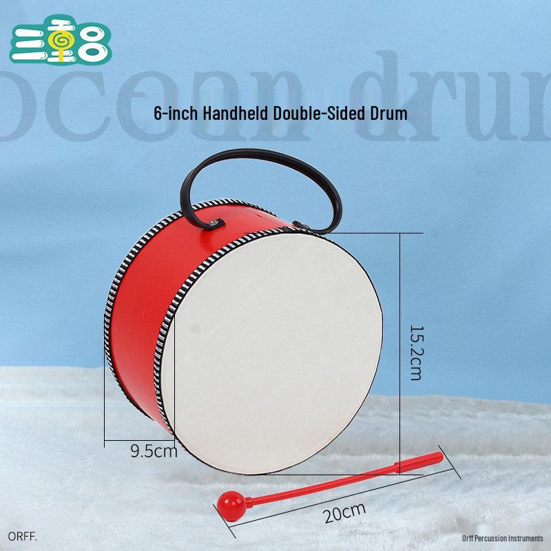 Xinjiang Dance Double-Sided Hand Drum: Kindergarten Orff Instrument Sheepskin Tambourine