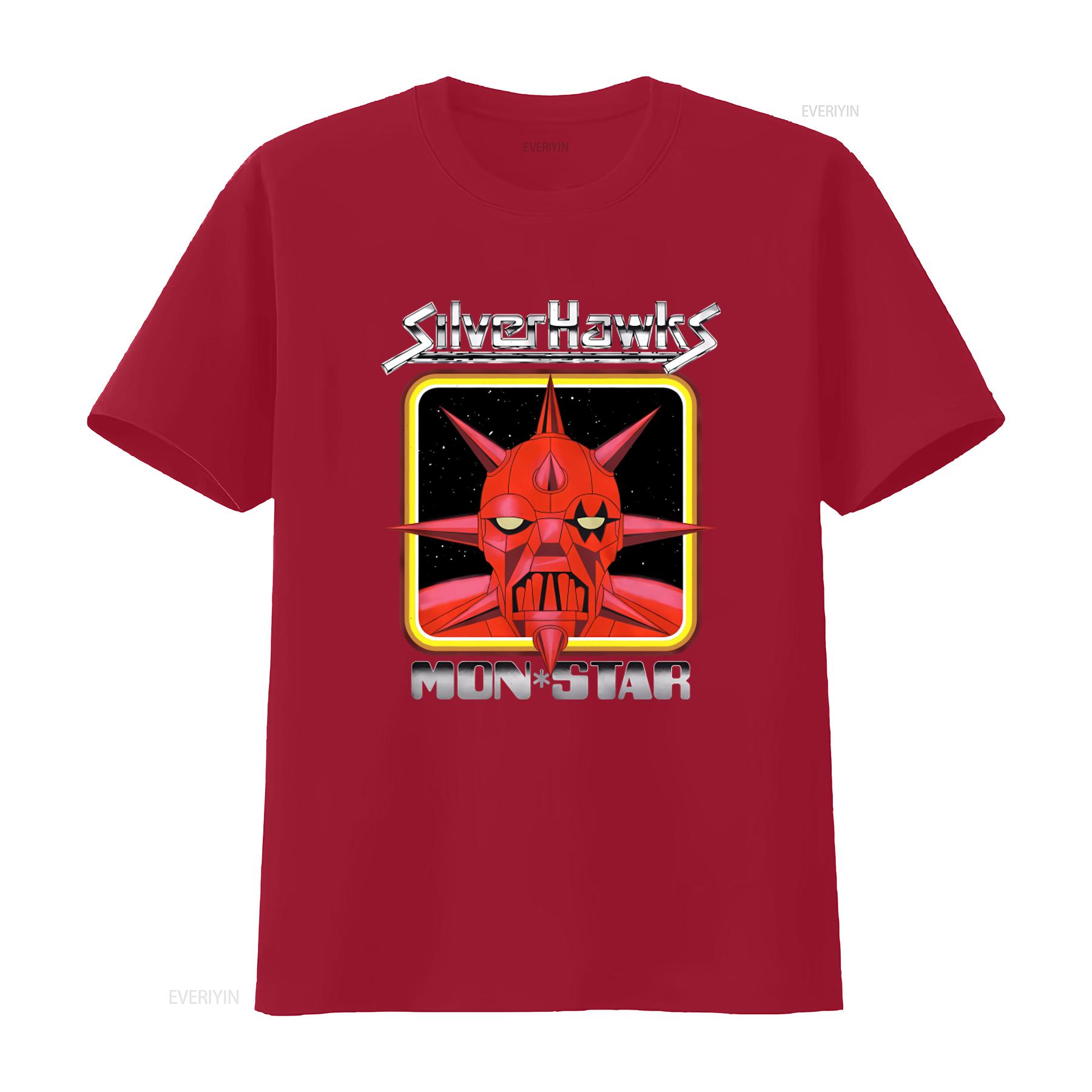 Mon Star SilverHawks T Shirt Retro Sci Fi Design for Fans vintage Washed homme Breathable graphic designer clothes streetwear S