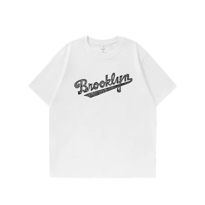 Amerikanisches trendiges Highstreet-Paar-T-Shirt mit lockeren halben Ärmeln für den Sommer, dünnes Rundhals-Kurzarmshirt