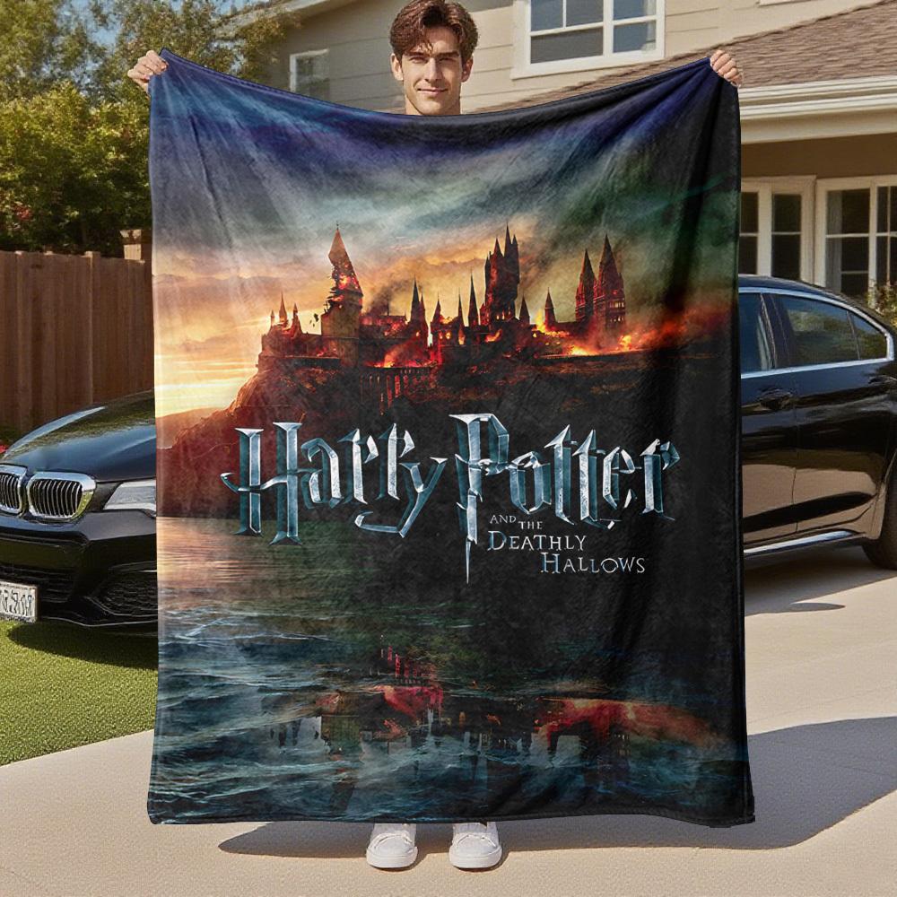 1 Stück Harry Potter Heiligtümer des Todes Outdoor Flanell Überwurfdecke Ganzjahres Weiche Wärme, Heimdekoration 1031222