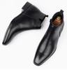 Men's Frosted Suede Chelsea Boots Square Toe Men's Autumn Shoes with Stylish Men's Ankle Boots Large Size 48 D610