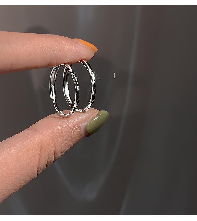 Korean Style S925 Sterling Silver Minimalist Twisted Wave Band Ring for Women - Simple, Elegant, Stacking Ring, New Trend