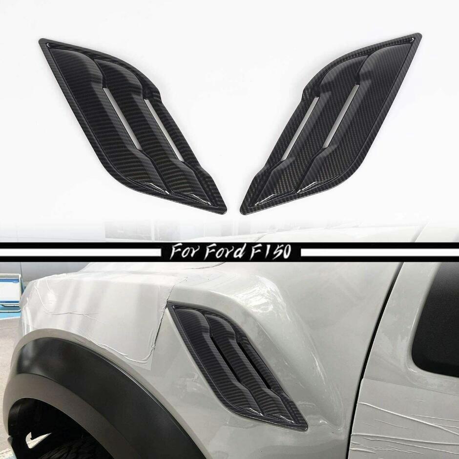 For 2017- Ford F150 F-150 Raptor Carbon Side Air Vent Hood Intake Cover Trim