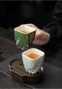Green Glaze Handmade Ceramic Teacup Chinese Kung Fu Gongfu Teaware Set Retro Japanese Mugs Drinkware Tea Ceremony Master Cups