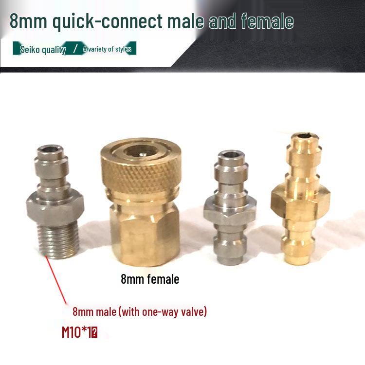8mm M10*1 Stainless Steel High Pressure Quick Connect Male Coupler for 8mm Female.