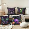 Halloween Themed Pillow Covers: Bat, Cauldron, Butterfly, Raven with Skull and Pumpkin Designs Sofa Cushion Cover