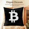 Bitcoin Btc Logo Cool Cushion Cover Natural Linen Organic Fabric DoubleSided Printing Sofa Home Decor Gift Pillow Case