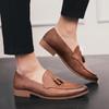 British Romantic Sue Retro Business Braid Small Leather Shoes Male Korean Casual Pointed Happy Shoes Fashi Men Tide