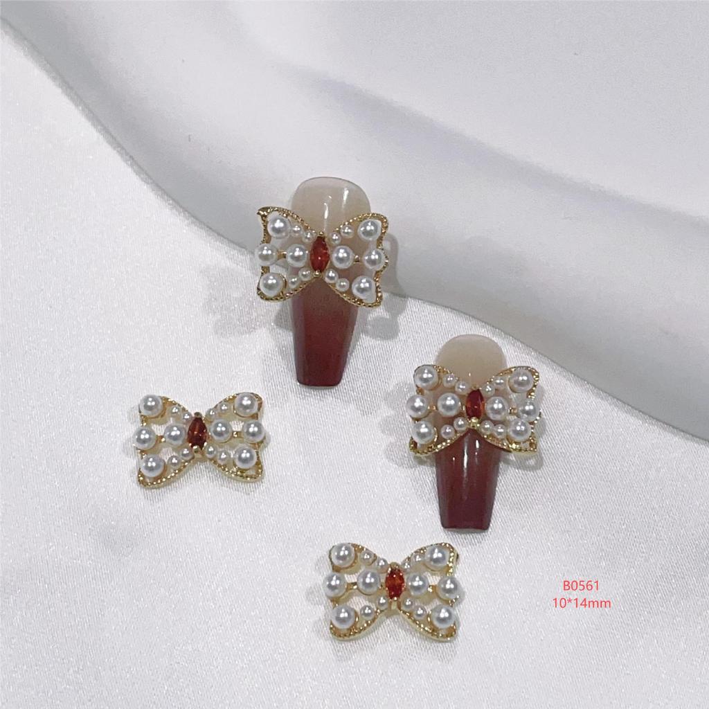 Princess Rhinestone Bow Nail Art Stickers - Colorful Crystal Pendant Accessories
