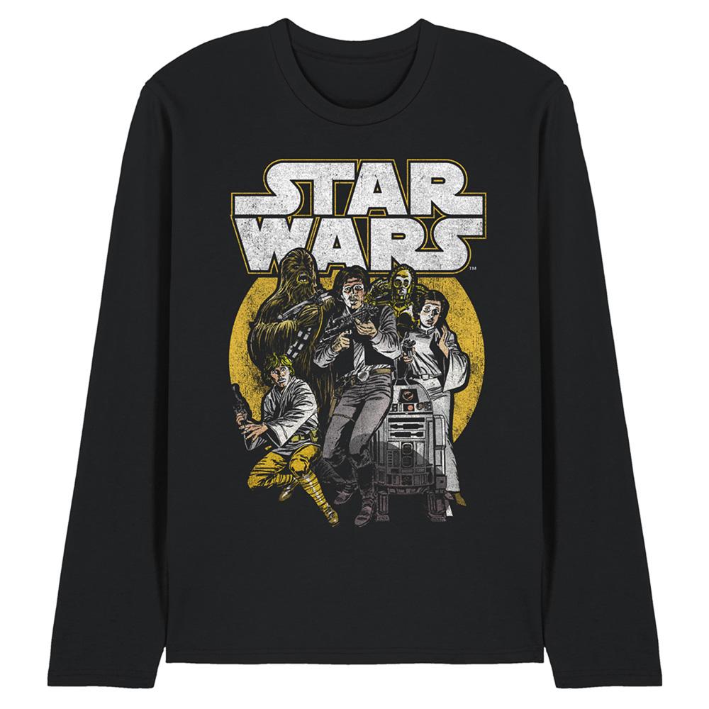 STAR WARS Unisex Adult Retro Comic Long-Sleeved T-Shirt