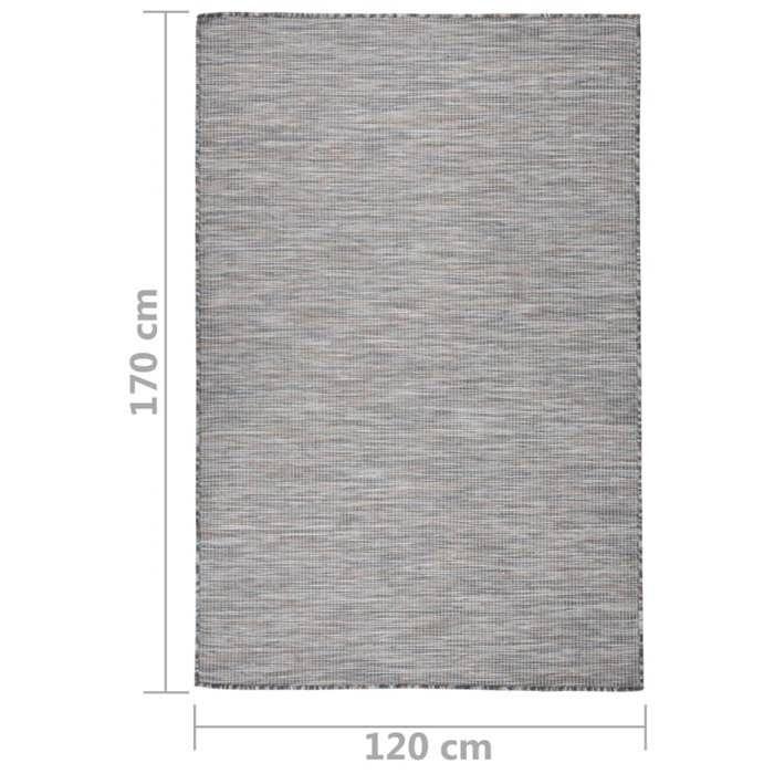 VidaXL Tapis à tissage plat d'extérieur 120x170 cm Marron et bleu 340816