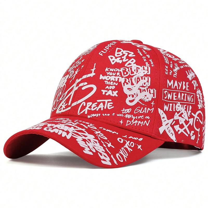 Unisex Letter Graffiti Print Baseball Caps Spring Autumn Outdoor Adjustable Casual Hats Dad Hat Sunscreen Hat