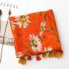 Fashion Luxury Women Viscose Scarf Ventilate Designer Shawl Cotton Linen Tassel Pashmina Muslim Hijab Wrap Floral