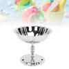 Stainless Steel Dessert Cup Ice Cream Cups Retro High Base Bowl Salad Goblet for Fruit Yogurt Snack Dish Bar Home Dinnerware