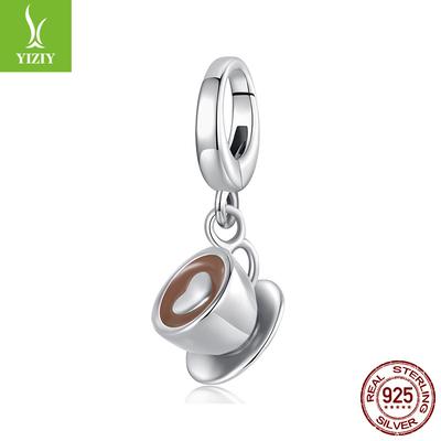 Öffnen Und Schließen Schnalle Kaffeetasse Anhänger Zubehör Gemütliches Leben S925 Sterlingsilber Charm Perlen