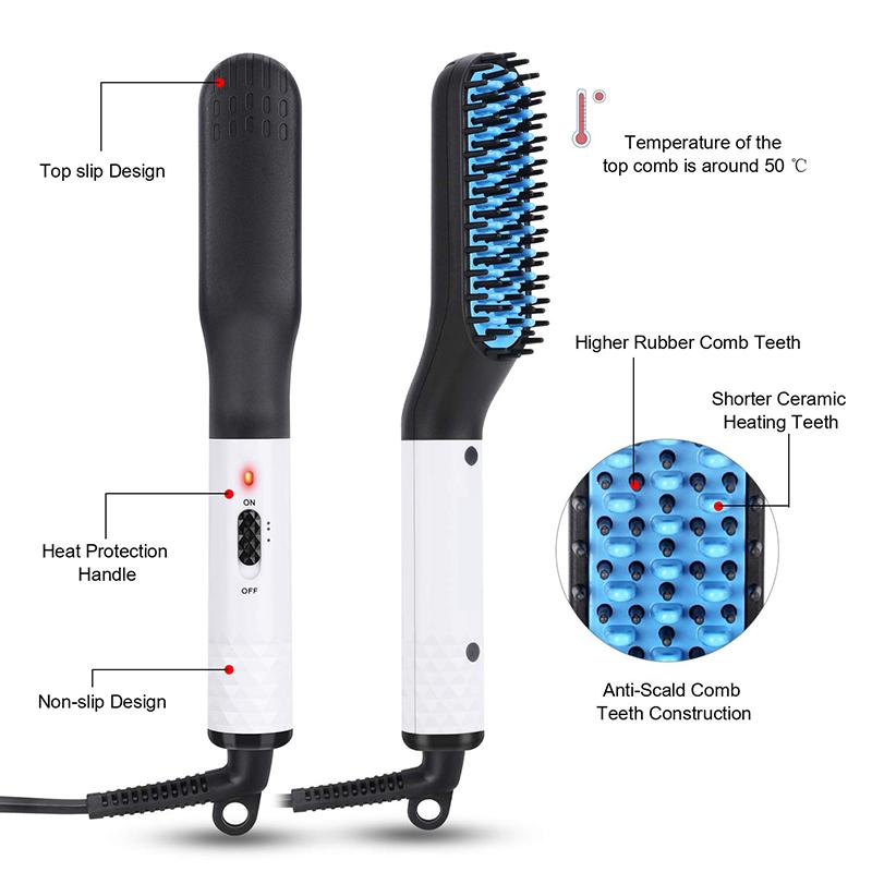 Beauty Products Mans Quick Electric Beard Straightener Comb Brush Professional Heater Electric Hair Flat Iron Hair Straightener