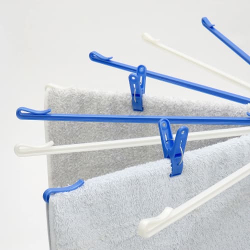 Towa Sangyo Neosul Clothespins, Whole Hanger Pinch, White/Blue, Approx. 4.4 x 1.4 x 6cm, 10 pieces per pack (3 sets)
