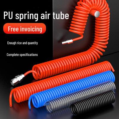 Tubo Flessibile ad Aria a Spirale con Molla in PU da 8 mm con Connettore Rapido per Compressori ad Alta Pressione