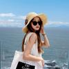 Beach Cap Flower Sun Hat Foldable Weave Straw Cap Casual Lafite Straw Hat  Travel