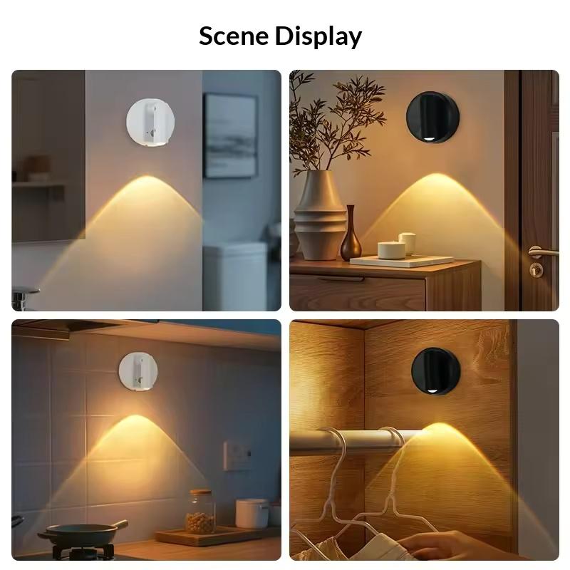 LED Light Magnetic Rechargeable Wall Light Spotlight Wireless No Punch Reading Light With Touch Switch Dimmable Bedside Lamp